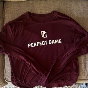 Perfect Game Burgundy Long Sleeve Tee